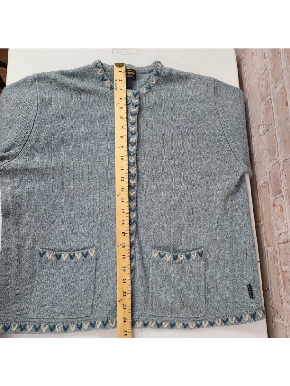 Woolrich Wool/Ramie Blend Cardigan Sweater Long Sleeve Cottagecore Women's XL - Picture 9 of 16